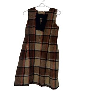 A LOVES A GIRLS spice brown shift wool plaid jumper dress NWT sz XL